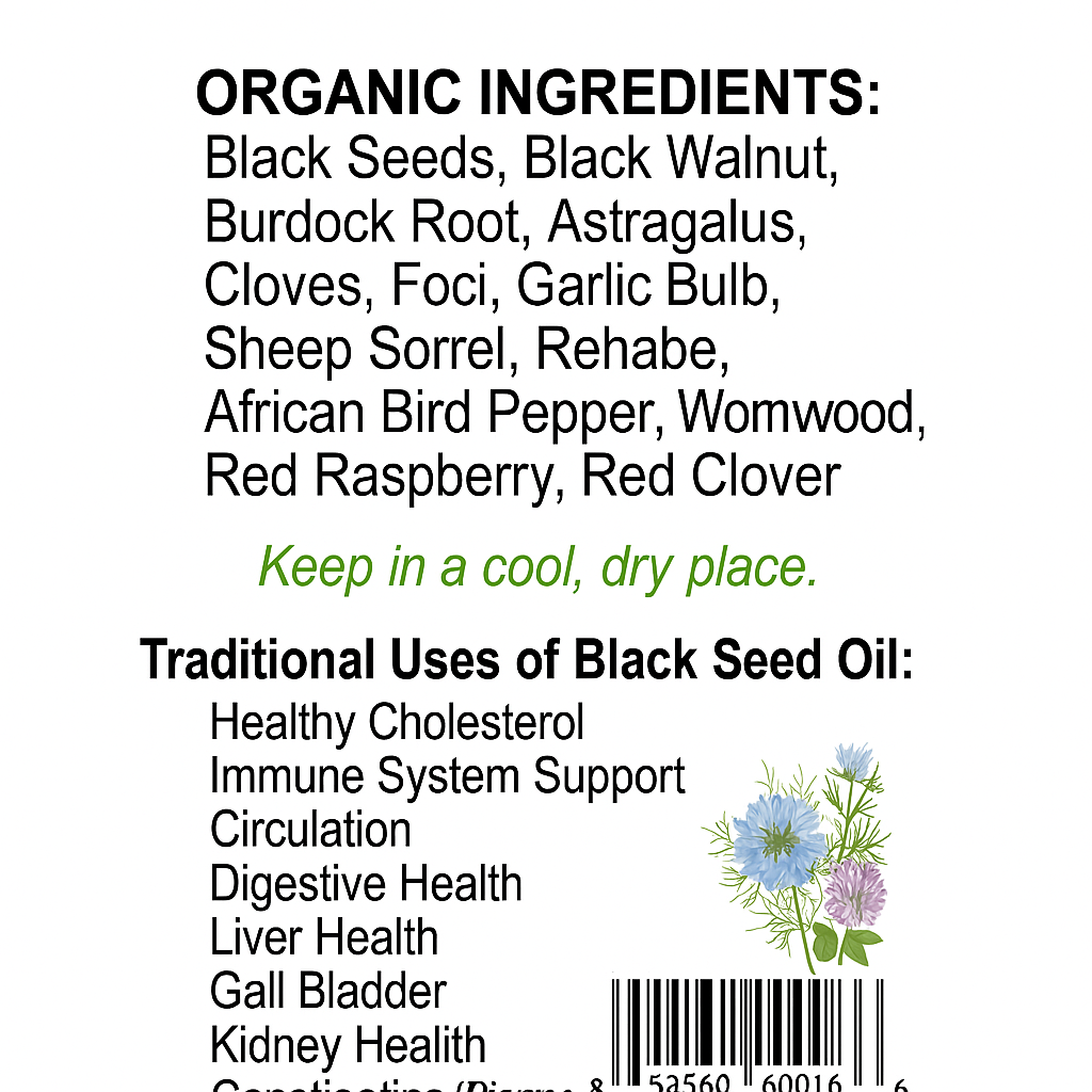 Black Seed Tonic – Complete Herbal Detox for Women 16 onz