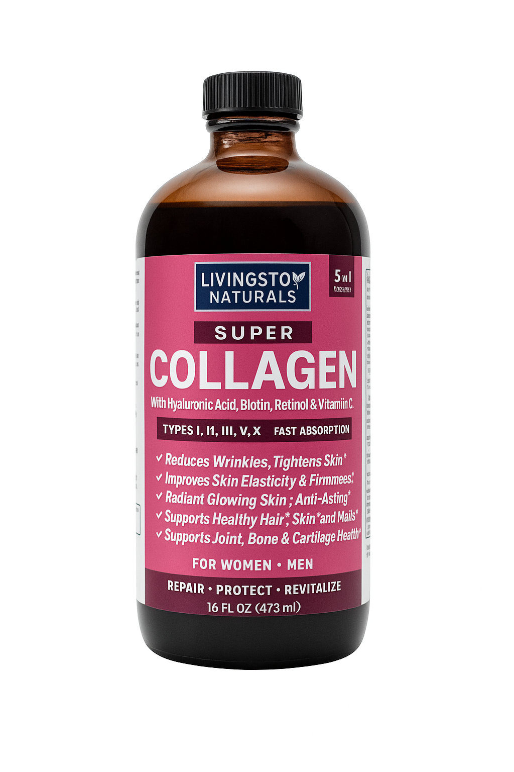 Título del producto: Super Collagen – With Hyaluronic Acid, Biotin, Retinol & Vitamin C | 16 fl oz