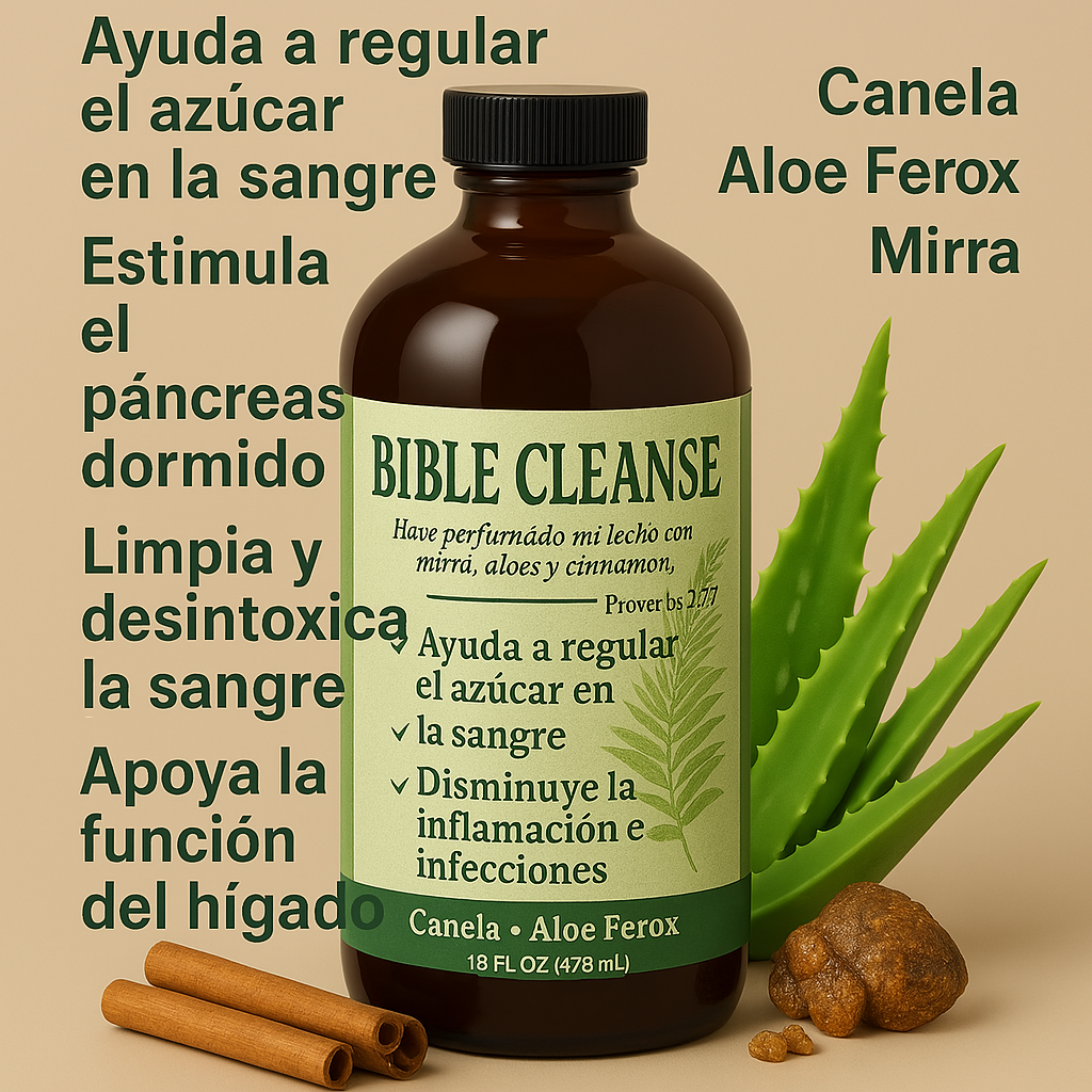 🏷️ Product Title: Bible Cleanse – Natural Herbal Formula for Blood Sugar & Detox Support (16 oz)