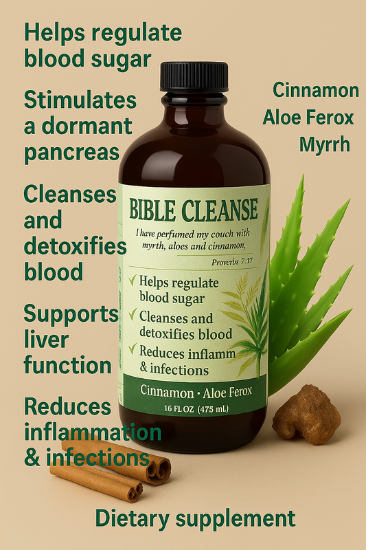 🏷️ Product Title: Bible Cleanse – Natural Herbal Formula for Blood Sugar & Detox Support (16 oz)