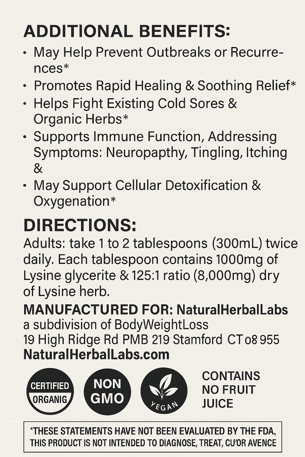 Herpes Immune Formula – Natural Support for Viral Outbreaks & Immune Health (16 oz)