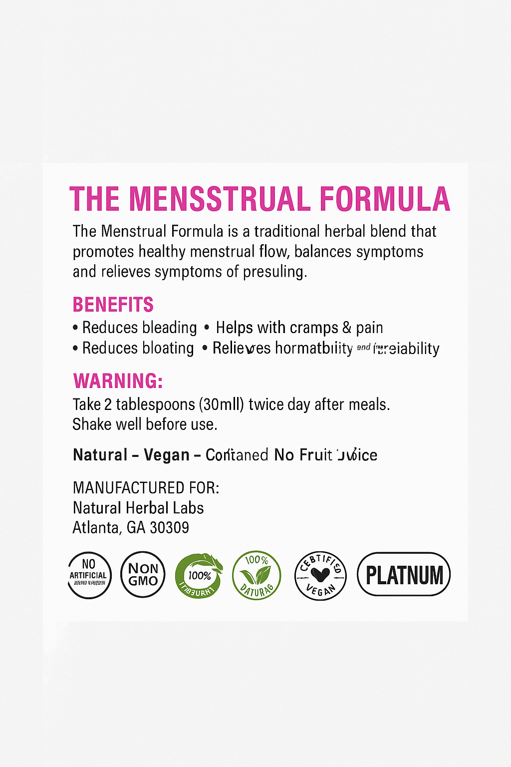 Natural Cycle Menstrual Tonic-Monthly Relief Support for Woman
