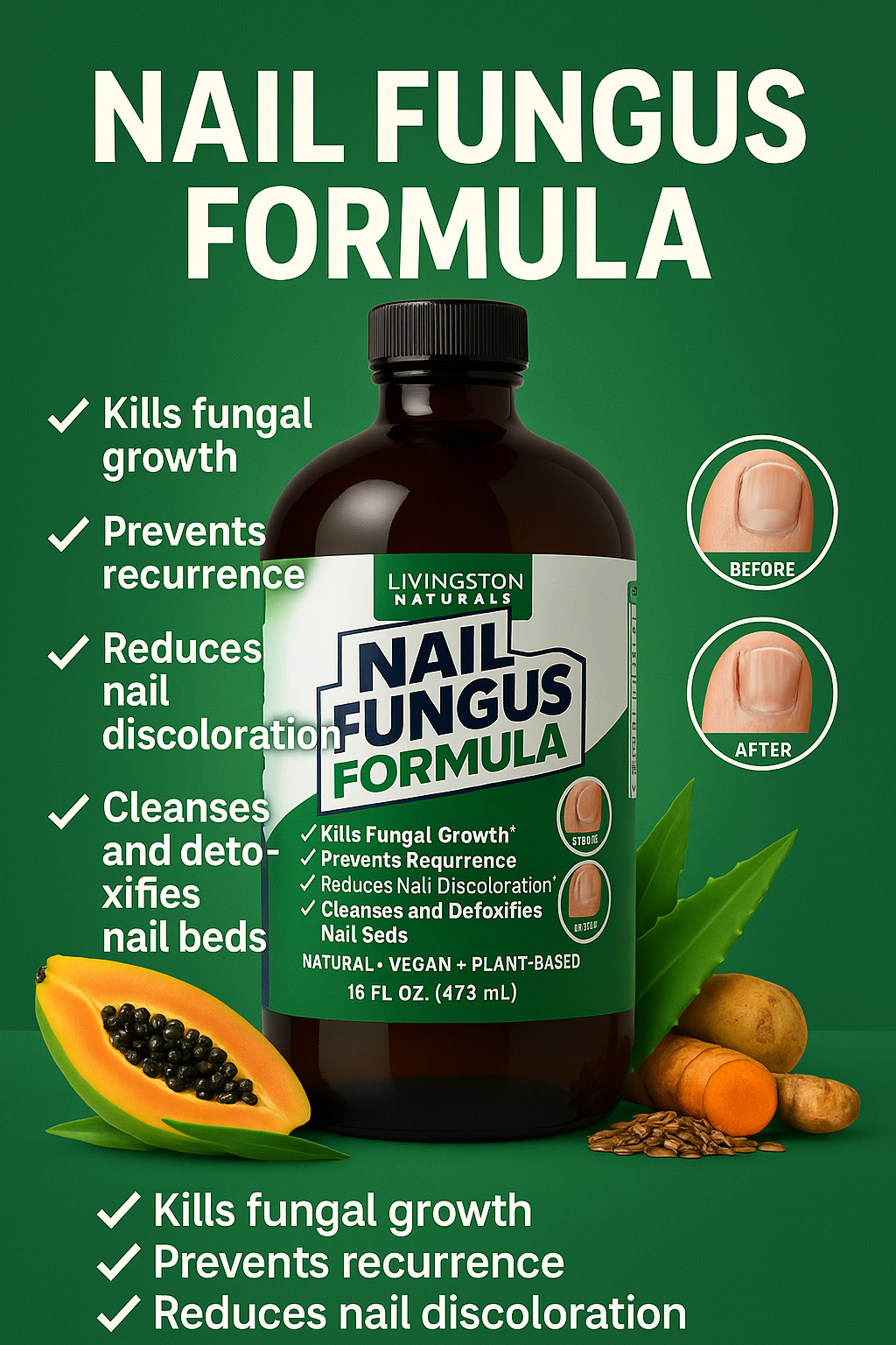 Nail Fungus Formula  - Nature Defense for Strong, Clear Nails