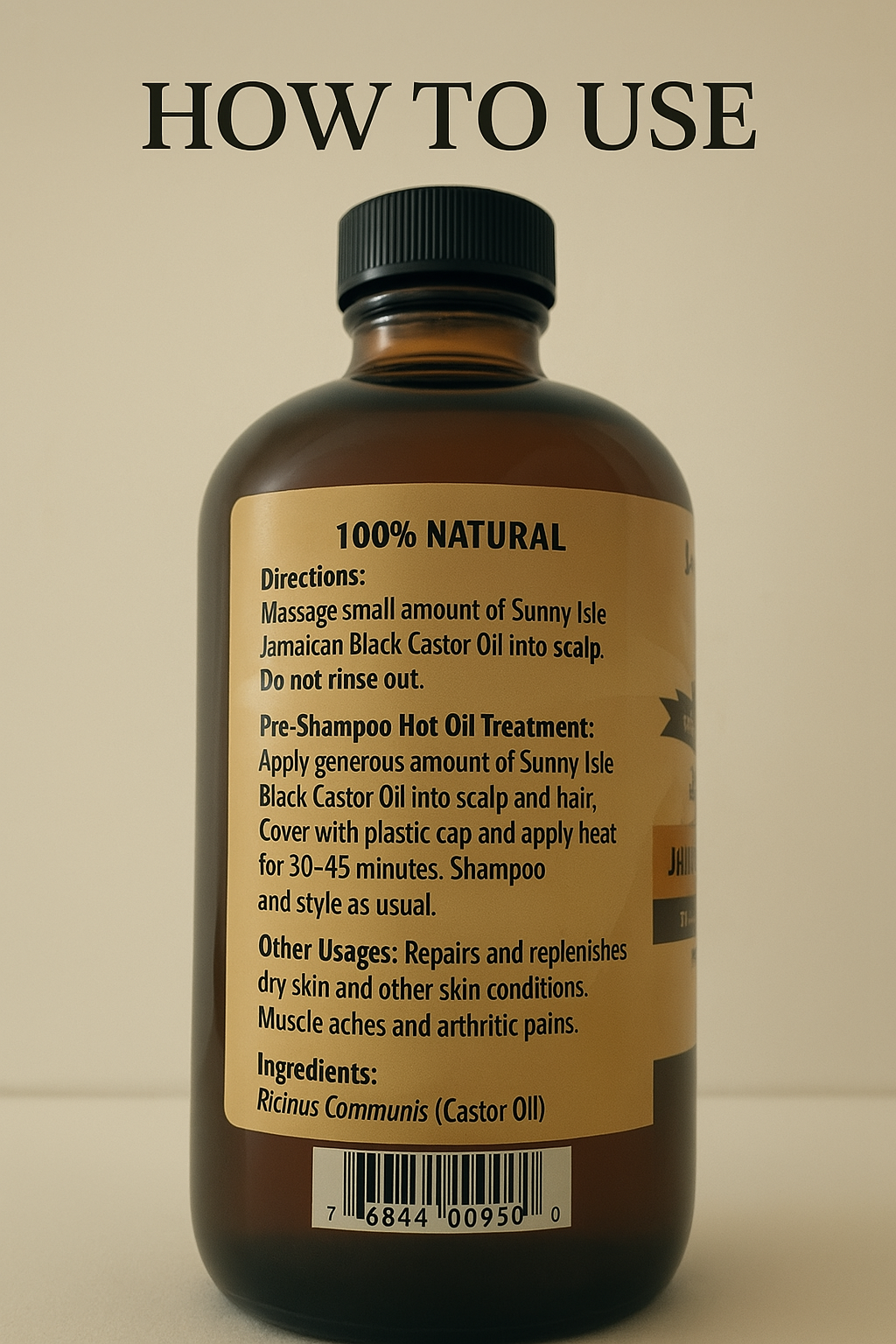 Sunny Isle Jamaican Black Castor Oil – 100% Natural for Hair, Scalp & Skin