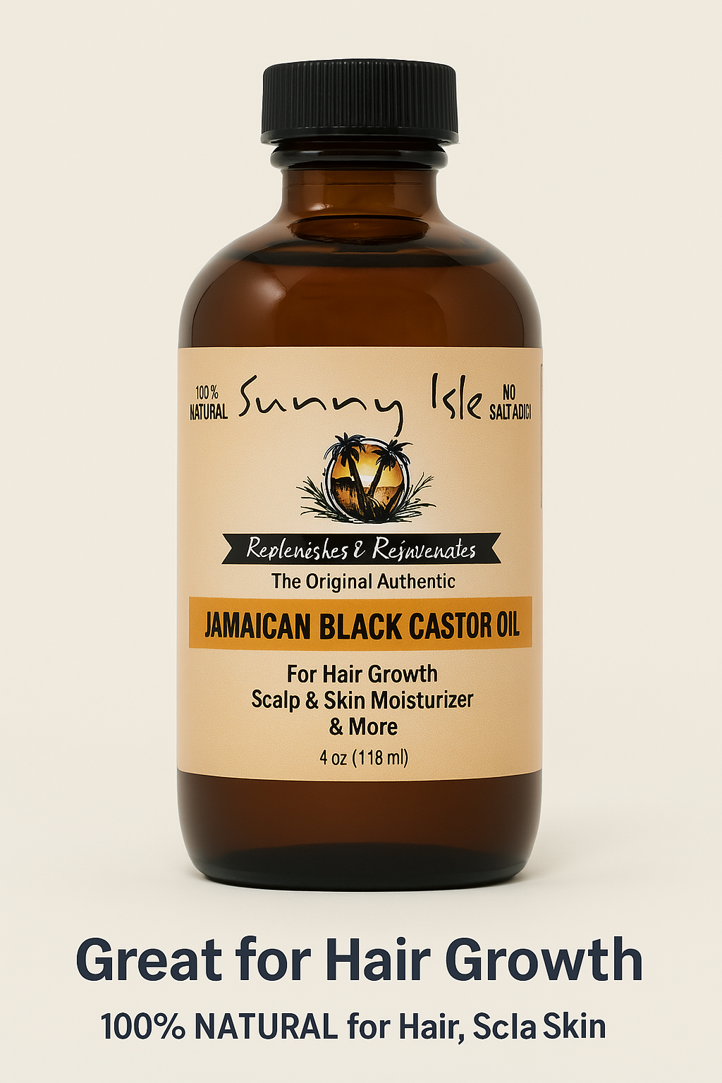Sunny Isle Jamaican Black Castor Oil – 100% Natural for Hair, Scalp & Skin