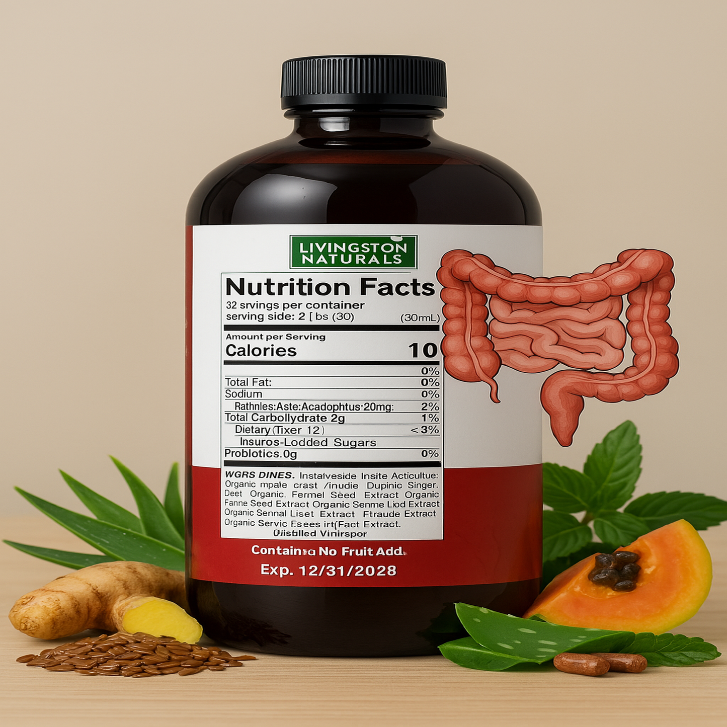 Super Colon Detox – Total Gut Cleanse & Probiotic Support  (Organic Herbal Formula)
