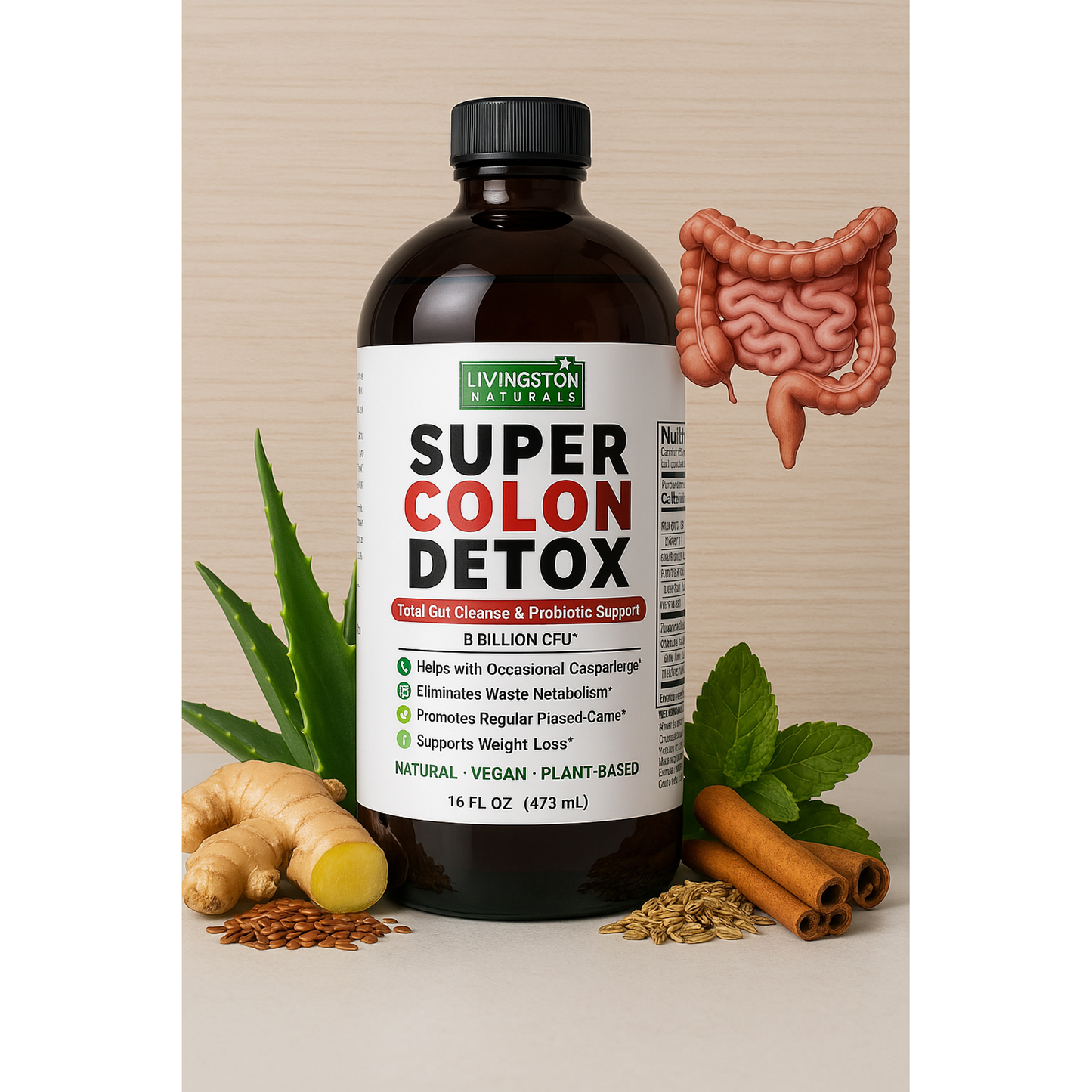 Super Colon Detox – Total Gut Cleanse & Probiotic Support  (Organic Herbal Formula)